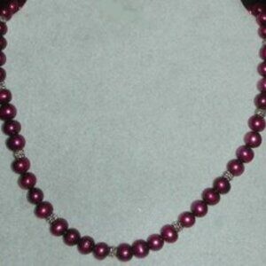 Juicy  Cranberry  Fresh Water Pearls Beads Necklace